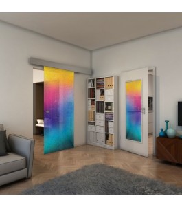 Glasschiebetür ECO-LINE - Fineprint Model 025 Verlauf auf Klarglas