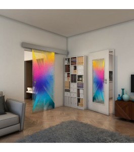 Glasschiebetür ECO-LINE - Fineprint Model 026 Verlauf auf Klarglas