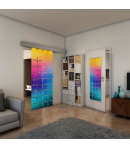 Glasschiebetür ECO-LINE - Fineprint Model 033 Verlauf auf Klarglas