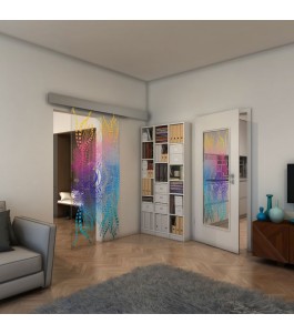 Glasschiebetür ECO-LINE - Fineprint Model 039 Verlauf auf Klarglas