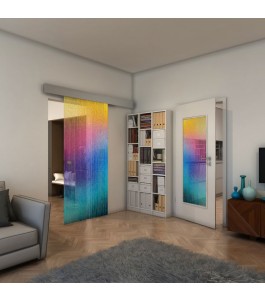 Glasschiebetür ECO-LINE - Fineprint Model 050 Verlauf auf Klarglas