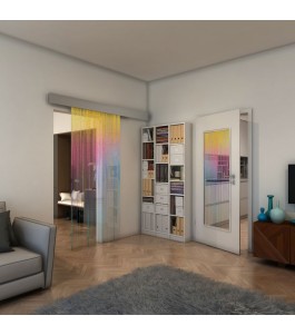 Glasschiebetür ECO-LINE - Fineprint Model 052 Verlauf auf Klarglas