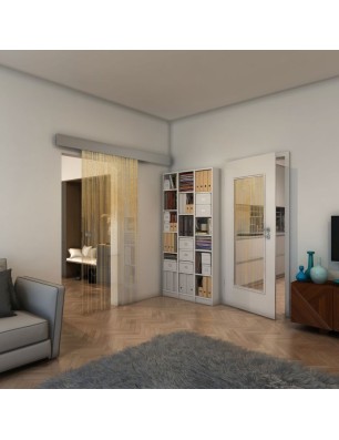 Glasschiebetür ECO-LINE - Fineprint Model 052 Gold auf Klarglas