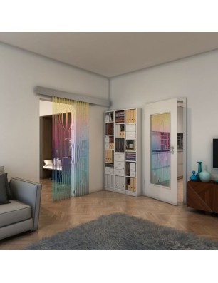 Glasschiebetür ECO-LINE - Fineprint Model 060 Verlauf auf Klarglas