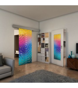 Glasschiebetür ECO-LINE - Fineprint Model 064 Verlauf auf Klarglas