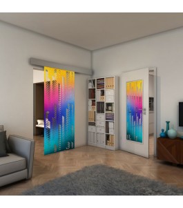 Glasschiebetür ECO-LINE - Fineprint Model 067 Verlauf auf Klarglas