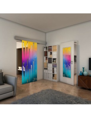 Glasschiebetür ECO-LINE - Fineprint Model 067 Verlauf auf Klarglas