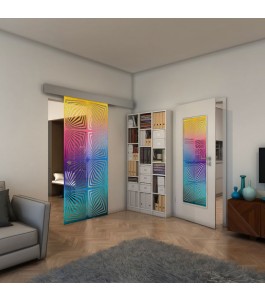 Glasschiebetür ECO-LINE - Fineprint Model 069 Verlauf auf Klarglas