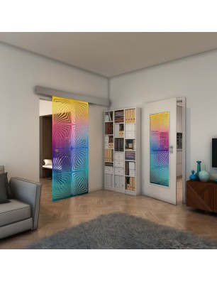 Glasschiebetür ECO-LINE - Fineprint Model 069 Verlauf auf Klarglas