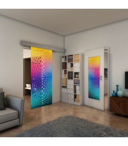 Glasschiebetür ECO-LINE - Fineprint Model 071 Verlauf auf Klarglas