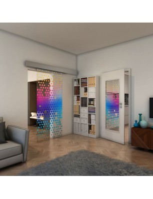 Glasschiebetür ECO-LINE - Fineprint Model 072 Verlauf auf Klarglas