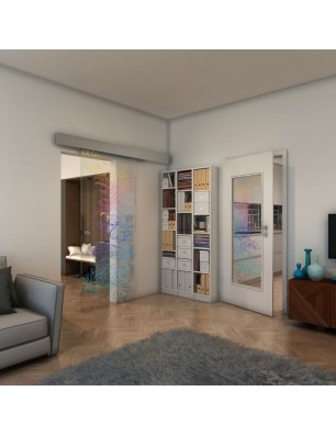 Glasschiebetür ECO-LINE - Fineprint Model 082 Verlauf auf Klarglas