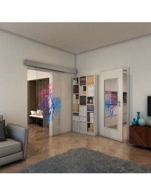 Glasschiebetür ECO-LINE - Fineprint Model 118 Verlauf auf Klarglas
