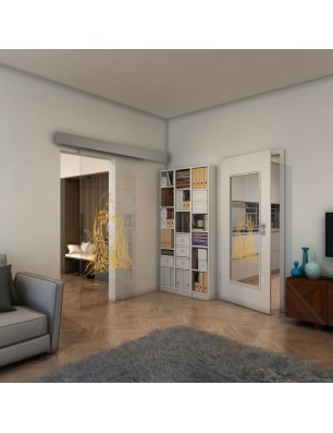Glasschiebetür ECO-LINE - Fineprint Model 119 Gold auf Klarglas