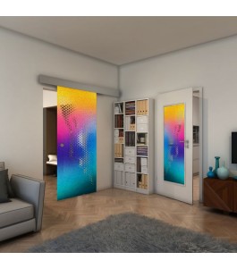 Glasschiebetür ECO-LINE - Fineprint Model 120 Verlauf auf Klarglas