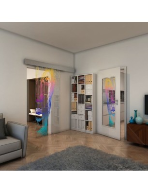 Glasschiebetür ECO-LINE - Fineprint Model 123 Verlauf auf Klarglas