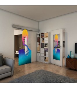 Glasschiebetür ECO-LINE - Fineprint Model 124 Verlauf auf Klarglas