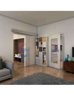Glasschiebetür ECO-LINE - Fineprint Model 128 Verlauf auf Klarglas