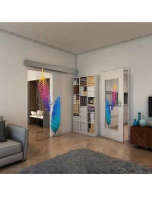 Glasschiebetür ECO-LINE - Fineprint Model 129 Verlauf auf Klarglas