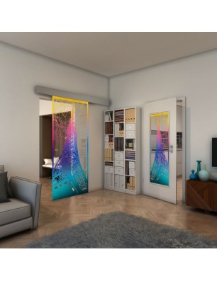 Glasschiebetür ECO-LINE - Fineprint Model 132 Verlauf auf Klarglas