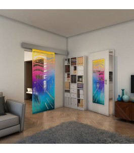 Glasschiebetür ECO-LINE - Fineprint Model 133 Verlauf auf Klarglas