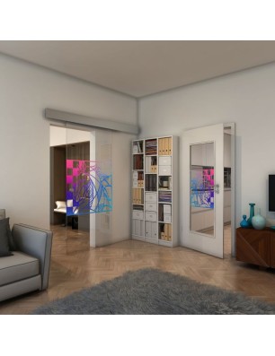 Glasschiebetür ECO-LINE - Fineprint Model 137 Verlauf auf Klarglas