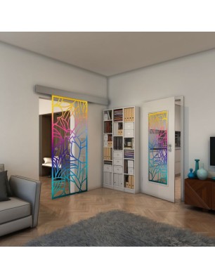 Glasschiebetür ECO-LINE - Fineprint Model 148 Verlauf auf Klarglas