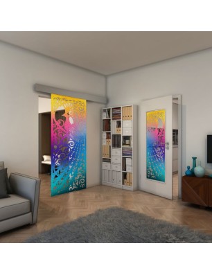 Glasschiebetür ECO-LINE - Fineprint Model 172 Verlauf auf Klarglas