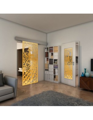 Glasschiebetür ECO-LINE - Fineprint Model 172 Gold auf Klarglas