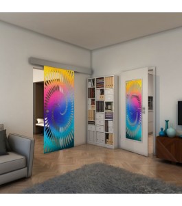 Glasschiebetür ECO-LINE - Fineprint Model 197 Verlauf auf Klarglas