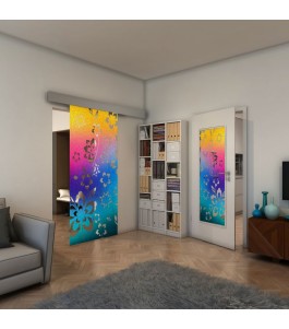 Glasschiebetür ECO-LINE - Fineprint Model 199 Verlauf auf Klarglas