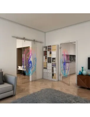 Ganzglastür - Fineprint Model 134 Verlauf auf Klarglas