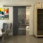 Glasschiebetür SLIM-LINE - Fineprint Modell 002 Schwarz auf Grauglas