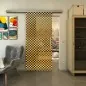 Glasschiebetür SLIM-LINE - Fineprint Modell 004 Gold auf Grauglas