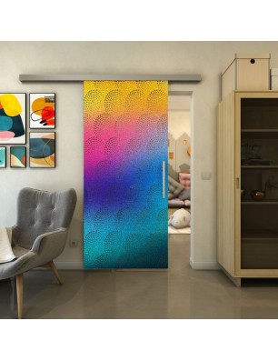 Glasschiebetür SLIM-LINE - Fineprint Model 029 Verlauf auf Grauglas