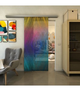 Glasschiebetür SLIM-LINE - Fineprint Model 034 Verlauf auf Grauglas