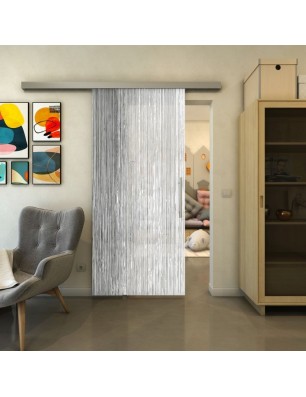 Glasschiebetür SLIM-LINE - Fineprint Model 050 Weiss auf Grauglas