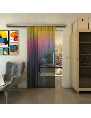 Glasschiebetür SLIM-LINE - Fineprint Model 052 Verlauf auf Grauglas