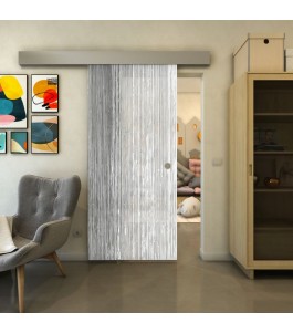 Glasschiebetür ECO-LINE - Fineprint Model 050 Weiss auf Grauglas