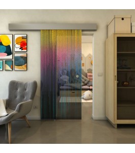 Glasschiebetür ECO-LINE - Fineprint Model 052 Verlauf auf Grauglas