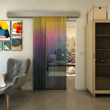 Glasschiebetür ECO-LINE - Fineprint Model 052 Verlauf auf Grauglas