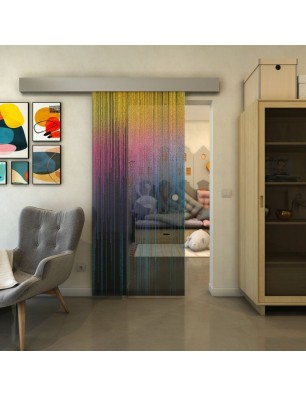 Glasschiebetür ECO-LINE - Fineprint Model 052 Verlauf auf Grauglas