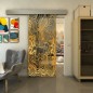 Glasschiebetür ECO-LINE - Fineprint Modell 056 Gold auf Grauglas Glasschiebetür ECO-LINE - Fineprint Modell 056 Gold auf Grauglas