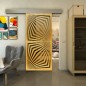 Glasschiebetür ECO-LINE - Fineprint Modell 070 Gold auf Grauglas Glasschiebetür ECO-LINE - Fineprint Modell 070 Gold auf Grauglas