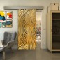 Glasschiebetür ECO-LINE - Fineprint Modell 074 Gold auf Grauglas Glasschiebetür ECO-LINE - Fineprint Modell 074 Gold auf Grauglas