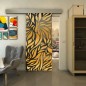 Glasschiebetür ECO-LINE - Fineprint Modell 096 Gold auf Grauglas Glasschiebetür ECO-LINE - Fineprint Modell 096 Gold auf Grauglas