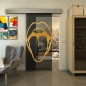 Glasschiebetür ECO-LINE - Fineprint Modell 111 Gold auf Grauglas Glasschiebetür ECO-LINE - Fineprint Modell 111 Gold auf Grauglas