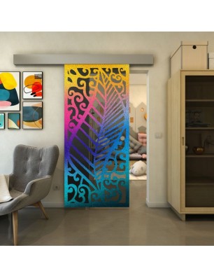Glasschiebetür ECO-LINE - Fineprint Model 173 Verlauf auf Grauglas