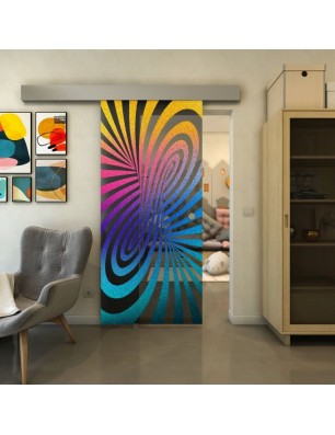 Glasschiebetür ECO-LINE - Fineprint Model 189 Verlauf auf Grauglas