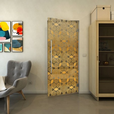 Pendeltür - Fineprint Model 005 Gold auf Grauglas